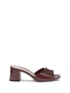 Valentino Square Toe High Heel Sandals In Brown