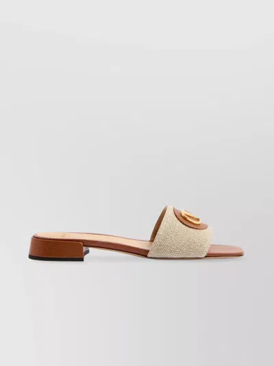 Valentino Garavani Vlogo Slide Sandals With Low Stacked Heel