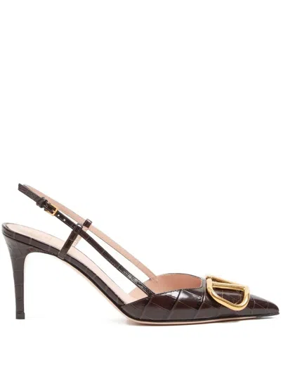 Valentino Garavani Valentino Vlogo Sling Back T.80 In Brown