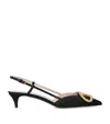 Valentino Crystal Buckle Pointed Toe Stiletto Pumps In Black