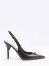 Valentino Vlogo 100 Embellished Patent-leather Slingback Pumps In Black