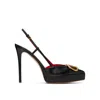 Valentino Womens Black Vlogo 120 Pointed-toe Leather Slingback Courts In Black
