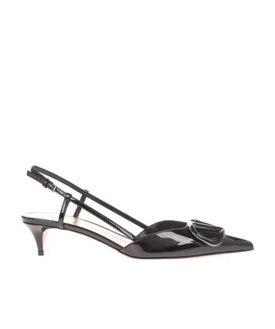 Valentino Garavani Vlogo Slingback Pumps In Black