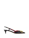 Valentino Vlogo 40 Velvet Slingback Pump In Black