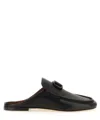 Valentino Vlogo Leather Slippers In Black