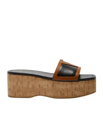 Valentino Garavani Vlogo Slippers In Black
