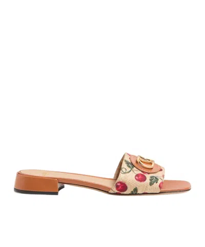VALENTINO GARAVANI VALENTINO VLOGO CHERRIFIQUE SQUARE OPEN TOE SANDALS
