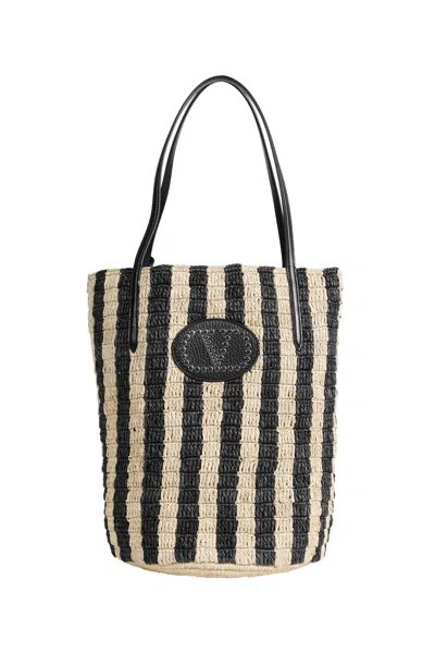 Valentino Garavani Vlogo Small Bucket Bag In Sand