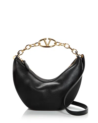 Valentino Garavani Valentino Vlogo Small Moon Hobo Bag In Black