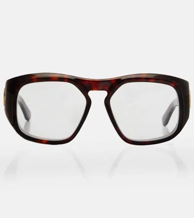 Valentino Garavani Vlogo Square Glasses In Brown