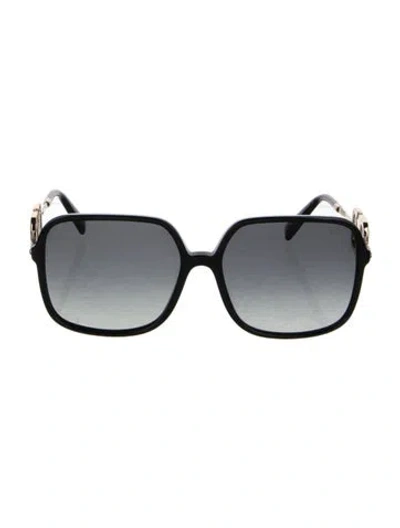 Pre-owned Valentino Vlogo Square Sunglasses In Black