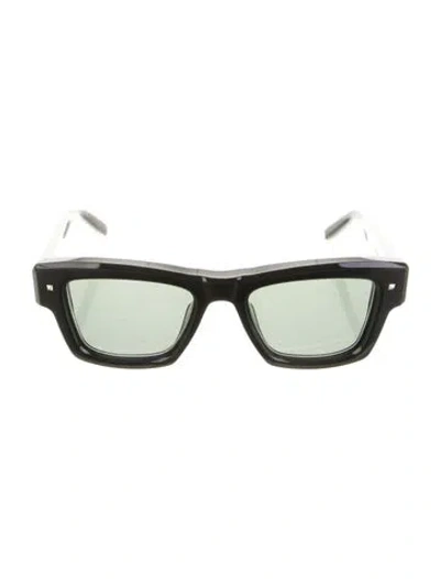 Pre-owned Valentino Vlogo Square Sunglasses In Black