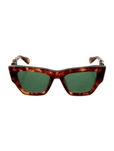Pre-owned Valentino Vlogo Square Sunglasses In Brown