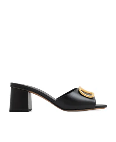 Valentino Garavani Vlogo Square Toe High-heeled Sandals In Black