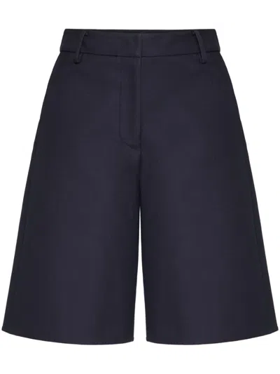 Valentino Vlogo Straight-leg Shorts In Black