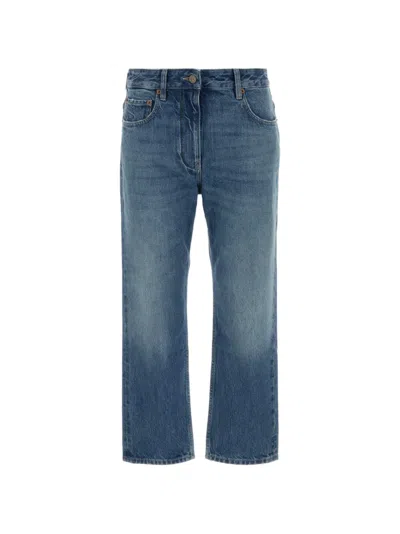 Valentino Vlogo Straight-leg Jeans In Blue