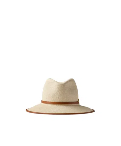 Valentino Garavani Vlogo Straw Hat In Nude