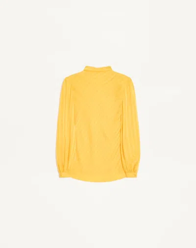 Valentino Vlogo Striped Jacquard Top Woman Yellow 40
