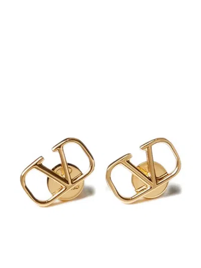 Valentino Garavani Vlogo Signature Metal Earrings In Gold