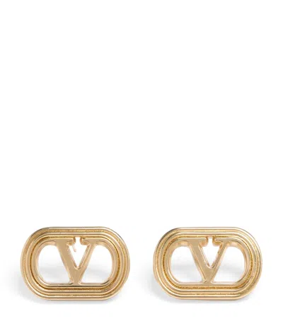 Valentino Garavani Vlogo Stud Earrings In Gold
