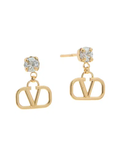 Valentino Garavani Valentino Vlogo Swarovski Earrings In Gold