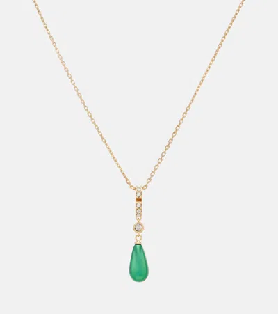 Valentino Garavani Vlogo Swarovski-embellished Pendant Necklace In Green