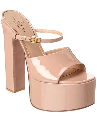 Valentino Garavani Valentino Vlogo Tan-go 155 Patent Platform Sandal In Pink
