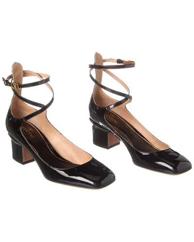 Pre-owned Valentino Garavani Valentino Vlogo Tan-go 60 Patent Pump (authentic Pre-loved) In Black