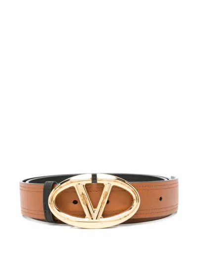 Pre-owned Valentino Garavani Vlogo The Bold Edition Belt In Neutral