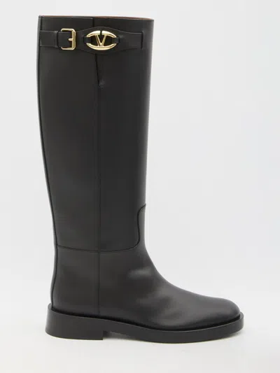 Valentino Garavani Vlogo The Bold Edition Boots In Black