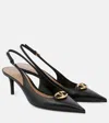 Valentino Slingback Vlogo The Bold Edition Black Calfskin Pumps In Schwarz