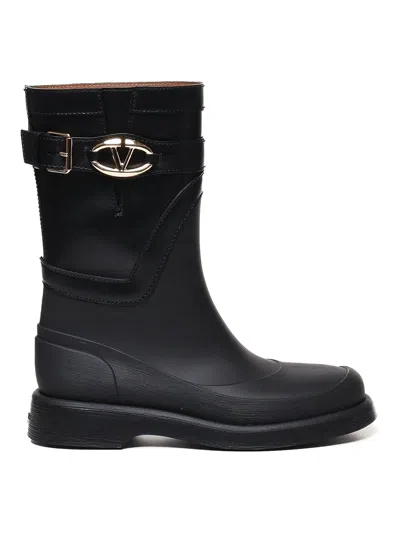 Valentino Garavani Vlogo The Bold Edition Rainboots In Black