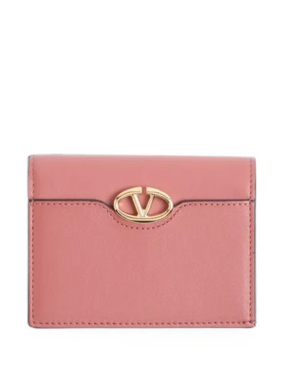 Valentino Garavani Vlogo The Bold Edition Small Calfskin Wallet In Pink