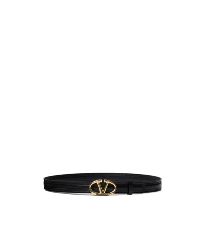 Valentino Garavani Vlogo The Bold Series Belt In Black
