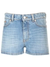 VALENTINO VLOGO THIGH-HIGH DENIM SHORTS