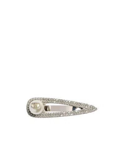 Valentino Garavani Vlogo Tie Clip In Gray