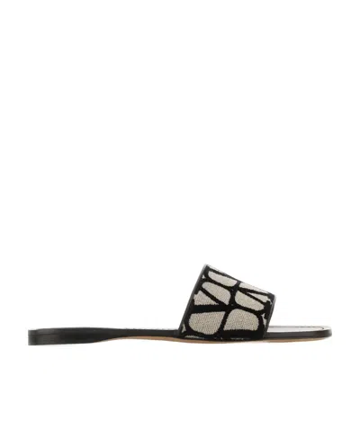 VALENTINO GARAVANI VALENTINO VLOGO TOILE ICONOGRAPHE SLIP-ON SLIDES