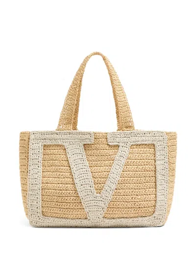 Valentino Garavani Vlogo Tote Bag In Neutral