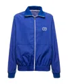 Valentino Blue Nylon Sweatshirt With Signature Vlogo In Blue