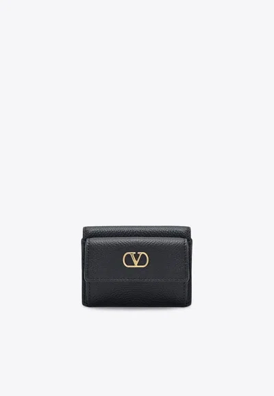 Valentino Garavani Vlogo Trifold Wallet Black
