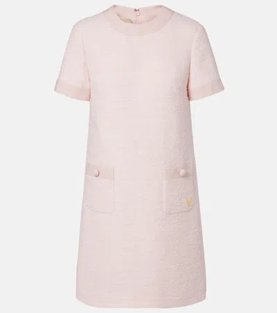 Valentino Vlogo Tweed Minidress In Pink