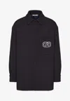 Valentino Vlogo Signature Shirt Jacket In Navy