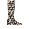 Valentino Toile Iconographe Vlogo Type Boots In Beige