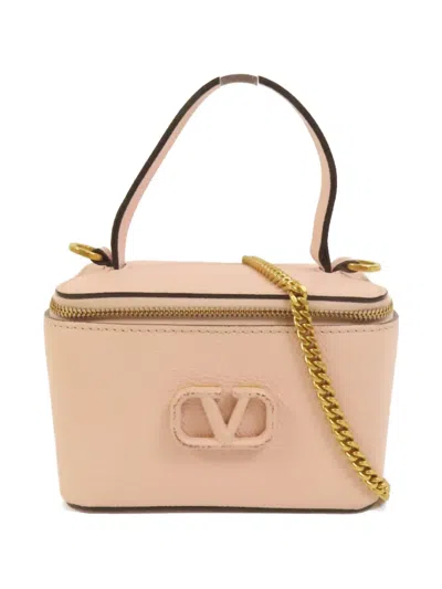 Pre-owned Valentino Garavani Vlogo Vanity Case In Pink