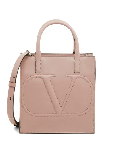Valentino Garavani Vlogo Walk Small Calfskin Shopping Bag In Pink