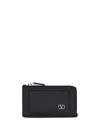 Valentino Signature Cardholder With Antique Palladium Hardware In Black