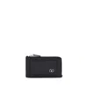 Valentino Signature Cardholder With Antique Palladium Hardware In Black