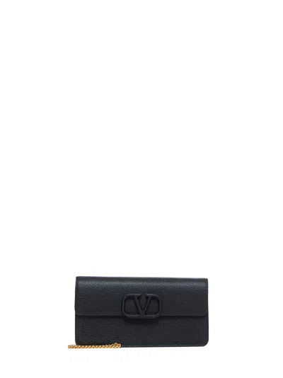 Valentino Garavani Logo Shoulder Bag In Black