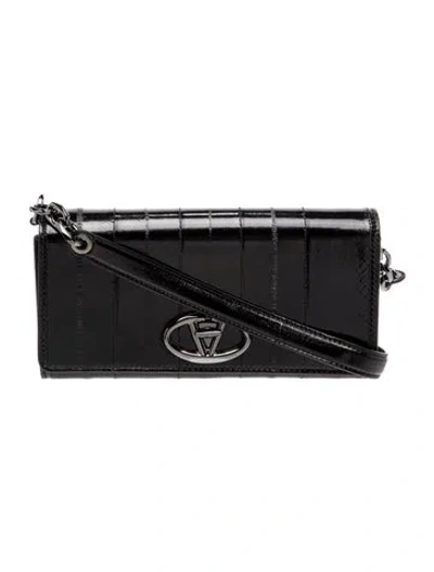 Pre-owned Valentino Garavani Vlogo Wallet Bag In Black