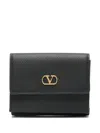 Valentino Garavani Vlogo Leather Wallet In Black
